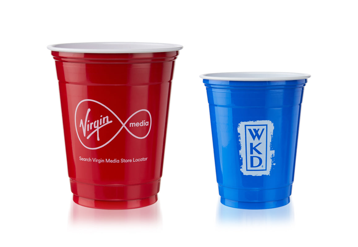 Red and Blue American Party Cups - Custom printed with your Logo