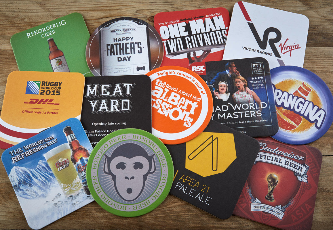 50 Personalised Party Beer Mats – Laminated, Any Photo, Wording & Colour – Lillys Wedding Stationery