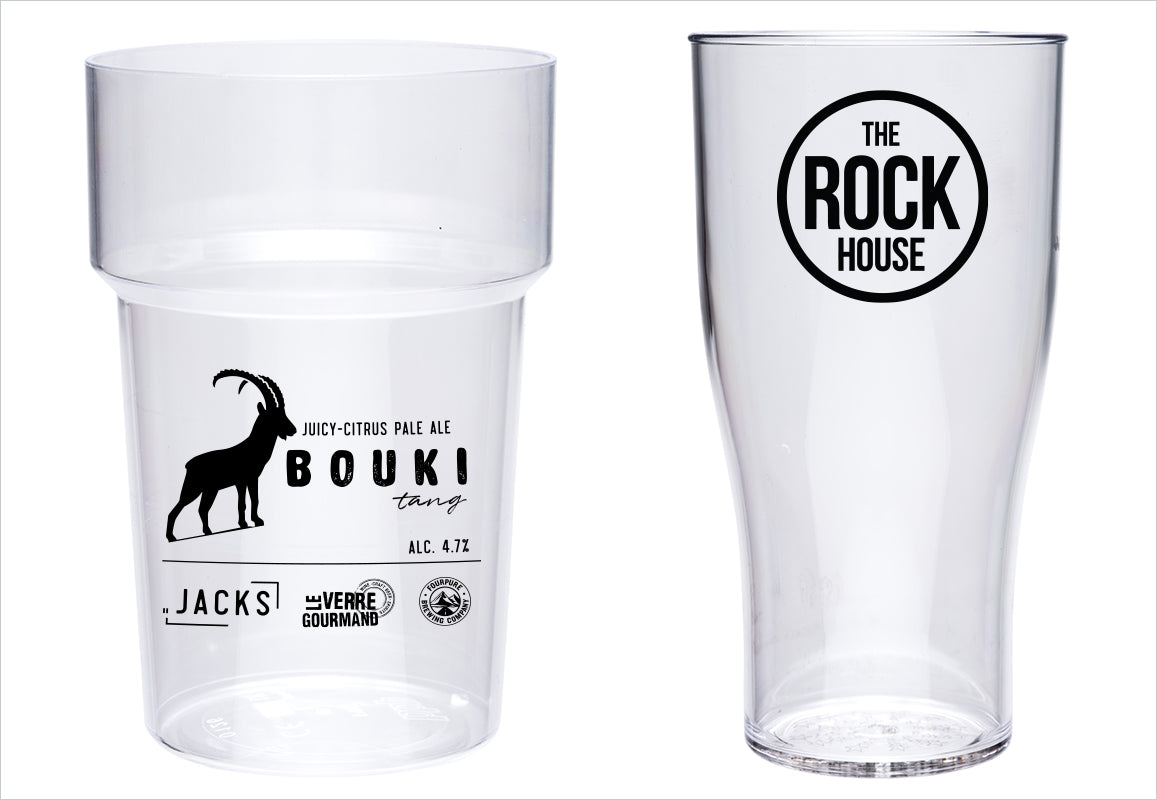 Custom Printed Plastic Beer Glasses - Personalised with your Logo –